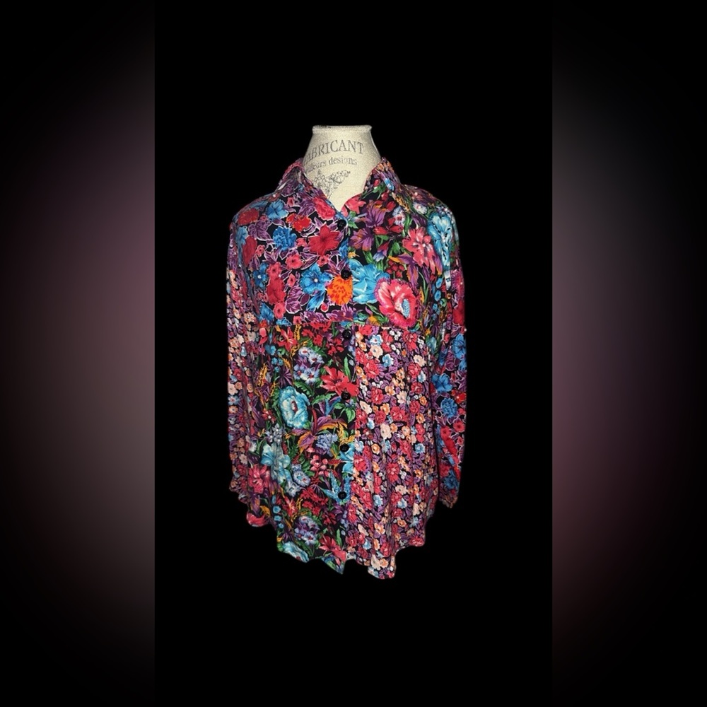 Floral Multicolor Blouse with pearls and sequins